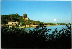 VINTAGE CONTINENTAL SIZED POSTCARD WANSHOUSHAN HILL SUMMER PALACE BEIJING CHINA