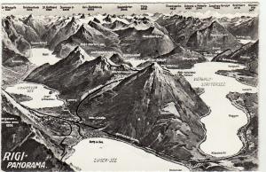 SWITZERLAND   RIGI  PANORAMA  MAP   RPPC postcard
