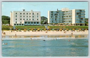 1950's VIRGINIA BEACH VA NEW AMERICANA MOTOR LODGE MOTEL OCEANFRONT POSTCARD