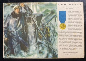 Mint Italy Patriotic Postcard WW2 Gold Medal Of Military Valor Ugo Botti