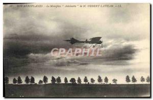 Old Postcard Jet Aviation monoplane Antoinette M Hubert Latham