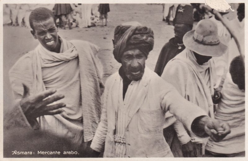 Asmara Ethiopia Africa Markets Trader Antique Postcard