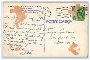 1947 Hotel Burchfield Tuscaloosa Alabama AL Vintage Posted Postcard 