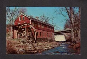 MA Old Grist Mill Water Wheel Granby Mass Massachusetts Postcard