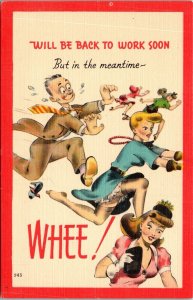 1940s Metrocraft Postcard Comic Women Risqué JH8