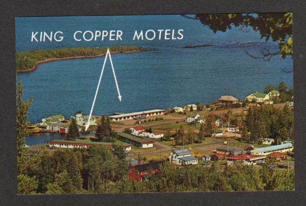 MICHIGAN COPPER HARBOR MI King Copper Motels Motel Postcard Brockway Mountain