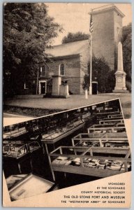 Schoharie New York 1940s Postcard The Old Stone Fort and Museum