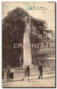 Old Postcard Le Mans Aviator Monument Wilbur Wrigth