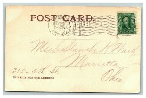 Vintage 1907 Postcard The Elevated Railroad Wabash Ave Van Buren St Chicago IL