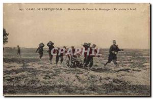 Postcard Old Camp Coetquidan Laborers guns in the mountains in a rear arm!