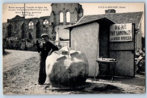 Lucy-le-Bocage Aisne France Postcard Stone marking American Troops Entry c1910
