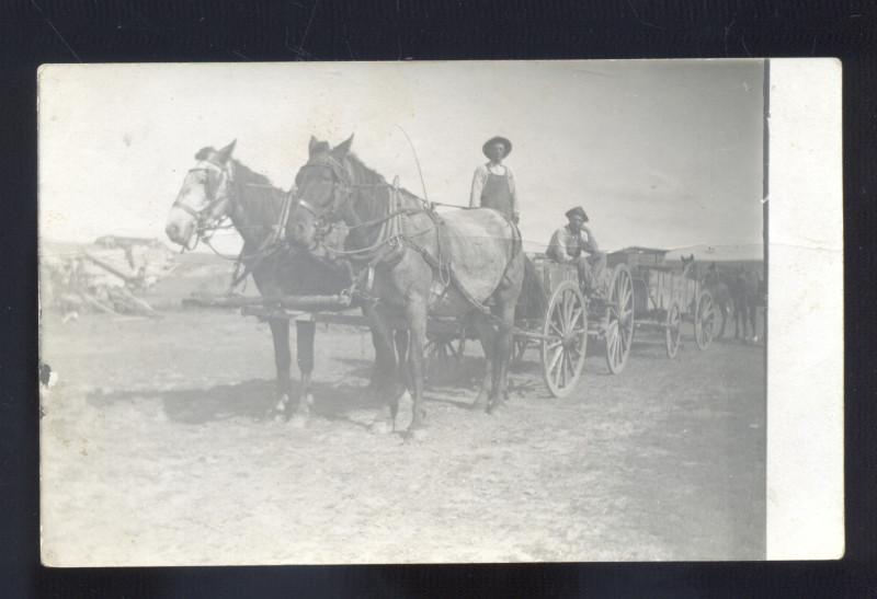 RPPC MONTROSE COLORADO STEVENS FARM FARMING WAGON REAL PHOTO POSTCARD