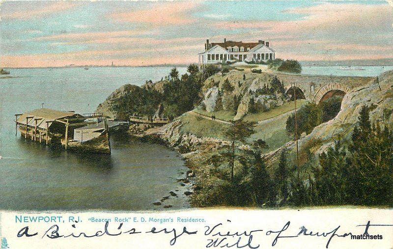 1908 NEWPORT RHODE ISLAND Beacon Rock Morgan's Residence postcard 5003
