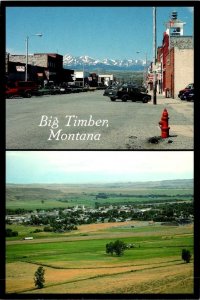 Big Timber, MT Montana  STREET SCENE~BIRD'S EYE VIEW Sweet Grass Co 4X6 Postcard