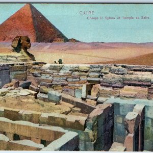 c1910s Cairo Egypt Great Pyramid Sphinx Temple of Safra Ancient Ruin Desert A352