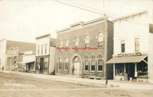 IL, Milledgeville, Illinois, RPPC, Street Scene, Business Section, Photo