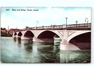 TOPEKA, KS Kansas ~ MELAN ARCH BRIDGE c1910s Shawnee County Postcard