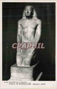 Old Postcard Louvre Museum Statue Nekhtharheb Epoque Saite