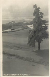 Mountaineering Austria Stubalm Gaberlhaus winter scenic photo postcard 1931