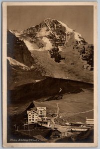 Scheidegg Bavaria Germany 1930s RPPC Real Postcard Aerial View Hotel Mountain