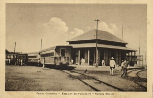 colombia, PUERTO COLOMBIA, Estación del Ferrocarril, Railway Station (1920s) I