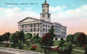 Vintage Postcard State Capitol Terrace Grounds Building Nashville Tennessee TN