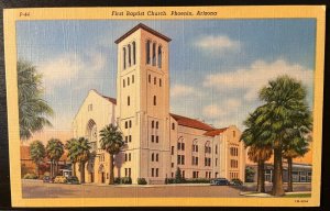 Vintage Postcard 1941 First Baptist Church of Phoenix, Arizona (AZ)