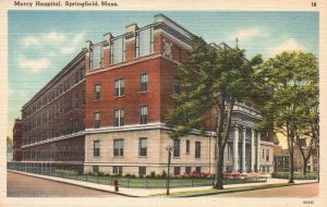 Springfield MA-Massachusetts, Mercy Hospital Building Vintage Postcard