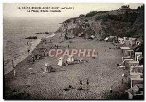 Old Postcard Saint Michel Chef Chef The Beach Maree Montante