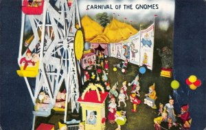 Carnival Of The Gnomes, Rock City Gardens, Fairyland Caverns, TN c1950s Postcard