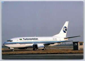 Airplane Postcard NSA Turkmenistan Airlines Airways Boeing 737-341 Beijing FN4