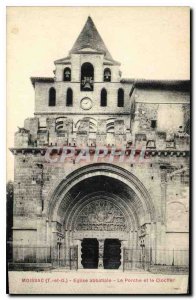 Postcard Old T and G Moissac abbey church porch and the bell tower