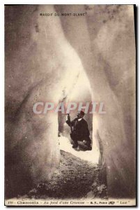 Postcard Old Massida.A fu Chamonix Mont Blanc At the bottom of a Crevice Clim...