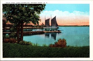 New York Lake Champlain Rouses Point Dock View