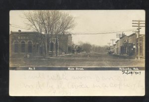 RPPC NEHAWKA NEBRASKA DOWNTOWN MAIN STREET SCENE REAL PHOTO POSTCARD