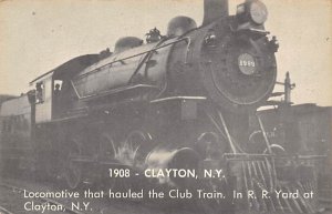 Club Train Railroad Yard Clayton New York Railroad, Train Postcard