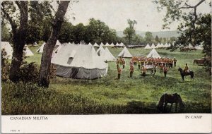 Canadian Militia in Camp Unused Warwick Bros Postcard H40