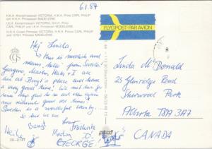 HRH Crown Princess Victoria Madeleine Prince Philip Sweden Vintage Postcard D59