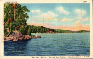 Lac Court Oreilles, Hayward Lake Region, Hayward WI Vintage Postcard P75