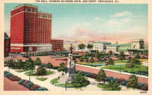 Vintage Postcard Mall Showing Biltmore Hotel And Depot Providence Rhode Island