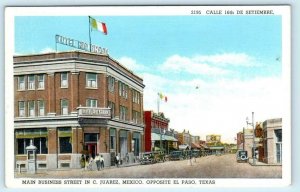 CIUDAD JUAREZ, Mexico ~ Hotel Rio Bravo CALLE 16th de SETIEMBRE c1920s  Postcard