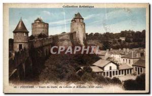 Old Postcard Fougeres Towers Guibe the Goblin Melusine (XIII century)