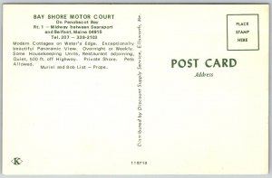 Belfast Maine 1960s Postcard Multiview Bay Shore Motor Court Motel