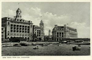 PC CPA SINGAPORE, VIEW TAKEN FROM SEA, Vintage Postcard (b18726)