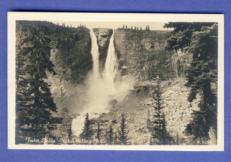 Yoho Valley,British Columbia/BC, Canada Postcard,Twin Falls