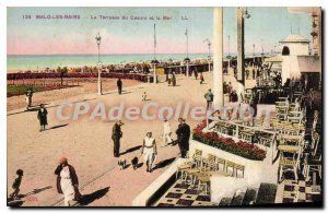 Old Postcard Malo Les Bains La Terrasse Du Casino And The Sea