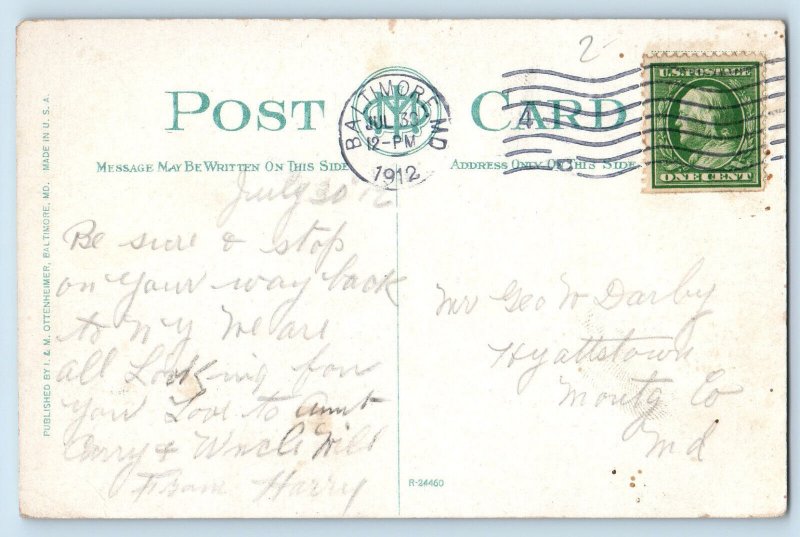 Baltimore Maryland Postcard James Cardinal Gibbons 1912 Antique Posted