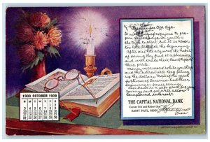 1909 The Capital National Bank Desk Calendar 1909 Saint Paul Minnesota Postcard