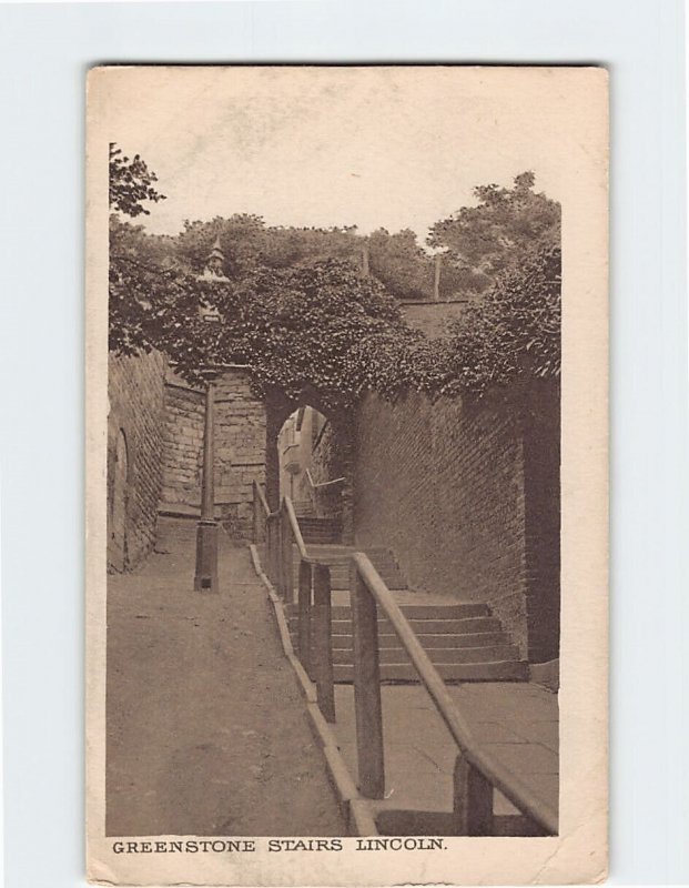 Postcard Greenstone Stairs, Lincoln, England