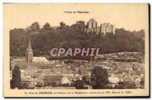 Old Postcard View of Chevreuse and Madeleine Chateau built destroyed in